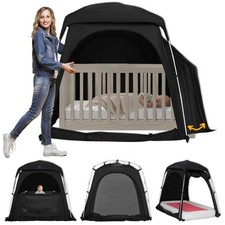 Baby Blackout Tent Fits Crib, Pack N Play, Toddler Travel Bed Kids Cot, CPC...