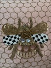 Mackenzie Childs Queen Bee PINK square beaded throw pillow 18" NEW with tags! — photo 6
