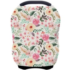 Nursing Carseat Canopy Breastfeeding Cover Multiuse Stretchy Car Seat Covers...
