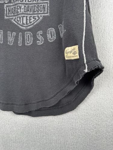 Camiseta sin mangas Harley Davidson para mujer mediana motociclista Y2K acanalada cuello en V logotipo de águila - Imagen 6 de 9