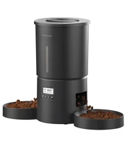 Automatic Dual Cats Feeder for 2 Cats,6 Meals/Day,12 Portions/Meal,Dual Power...