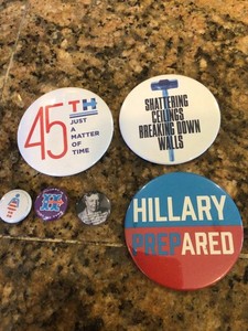 Lot 6 HILARY CLINTON  Political Campaign Pinback  Buttons A