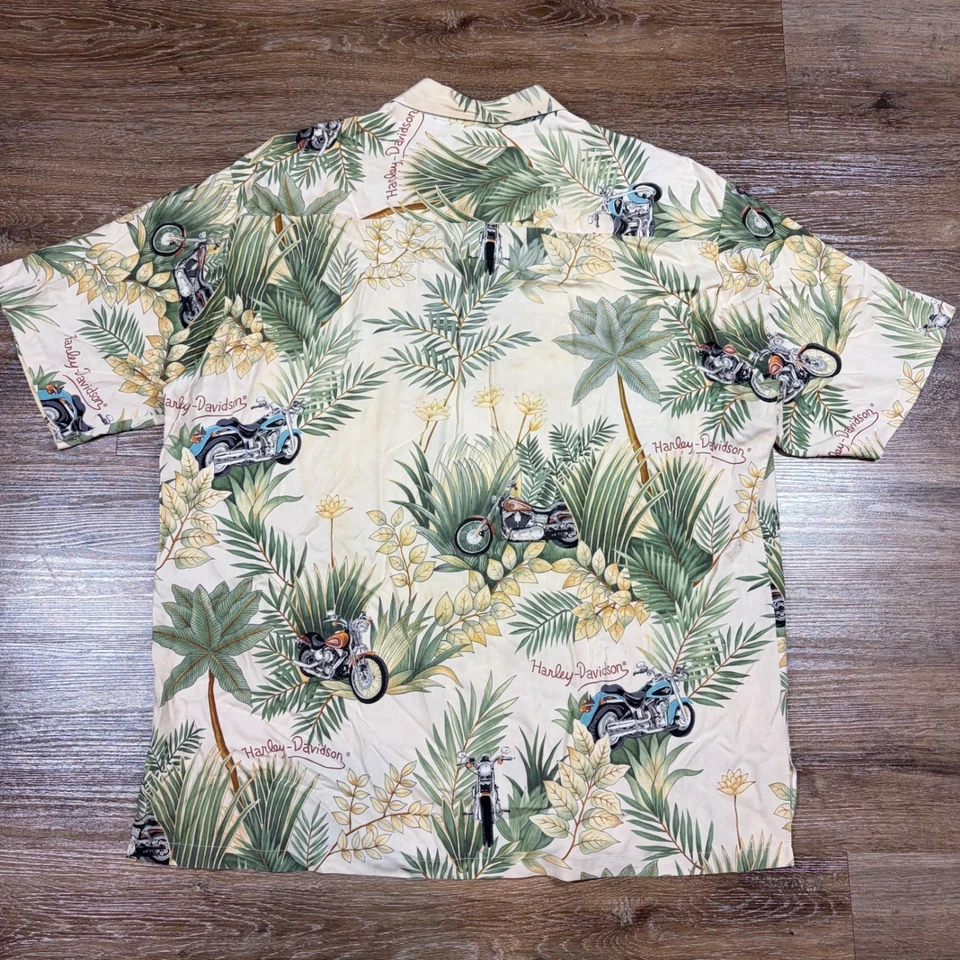 Camisa abotonada Harley Davidson Tori Richard Tropical para motocicleta XL motociclista Foto 4 de 4