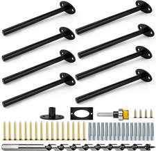 8 Heavy Duty Black Floating Shelf Brackets - 8Pcs 8'' Invisible Wall Mount Hardw