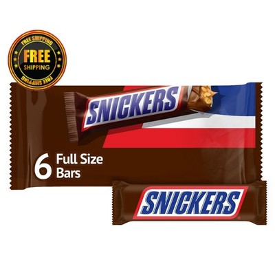 Snickers Full-Size Chocolate Candy Bars   11.16 oz, 6-Pack