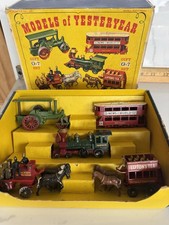 Scatola fiammiferi vintage Lesney models of yesteryear set regalo G-7 Inghilterra pressofuso