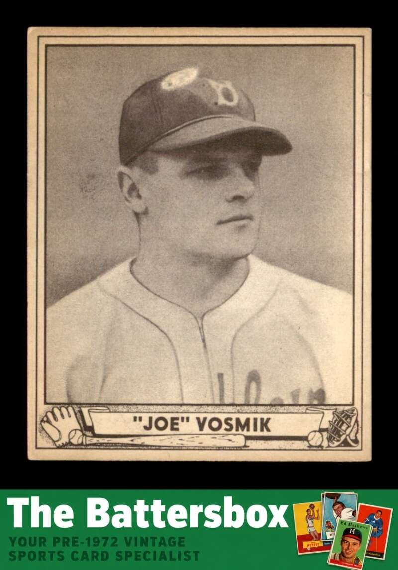 Joe Vosmik #144 Baseball Cards 1940 Play Ball trading card — raw and PSA graded price guide