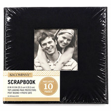 8x8 Black Solid Postbound Scrapbook Album with 10 Pages