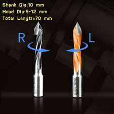 Left/Right Hand - 5mm-12mm Through Hole Boring Bit - 10mm Shank - Carbide Tips
