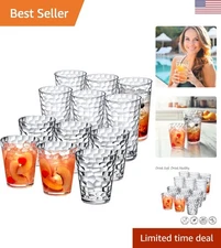 Elegant 12-Pack Tumblers, BPA-Free & Stackable - Perfect for Cold Beverages
