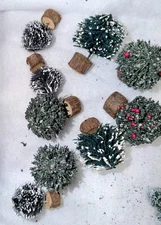 #9 Small Bushes -Christmas Village Accessories -Tiny & New