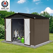8x6 ft Metal Storage Shed Outdoor Garden Apex Roof w/Free Padlock  Steel Vents
