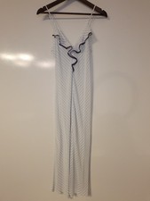 Carole Hochman New York Intimate Nightgown Womens Medium White Blue Stripes