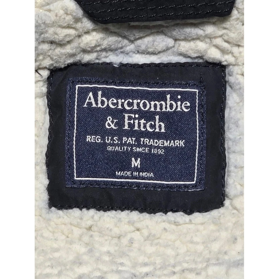 Abercrombie & Fitch женщин парка куртка с капюшоном шерпа с подкладкой пальто черный M Y2K - Изображение 4 из 4