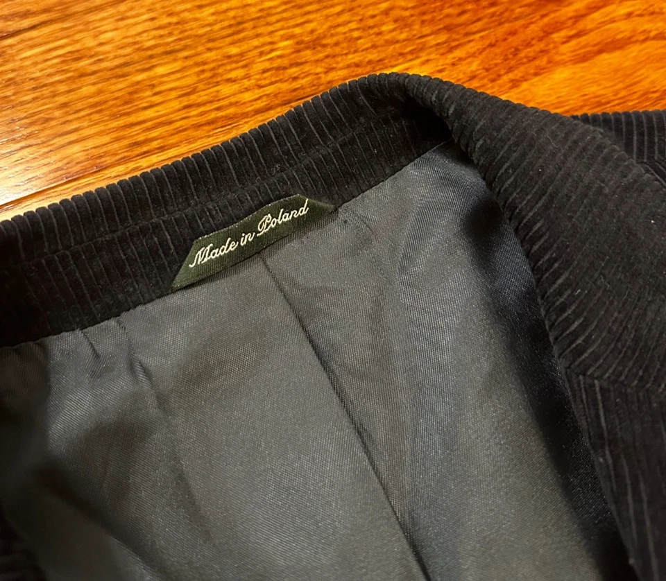 J. Abrigo Blazer Chaqueta Deportivo Crew Pana Para Hombre Mediano Mezcla Cachemira Azul Polonia Foto 4 de 4