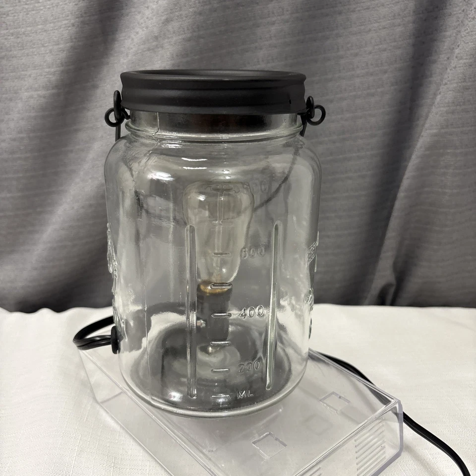 Candle Warmers Vintage Bulb Illumination Fragrance Warmer Glass Mason Jar - NIB - Image 2 of 4