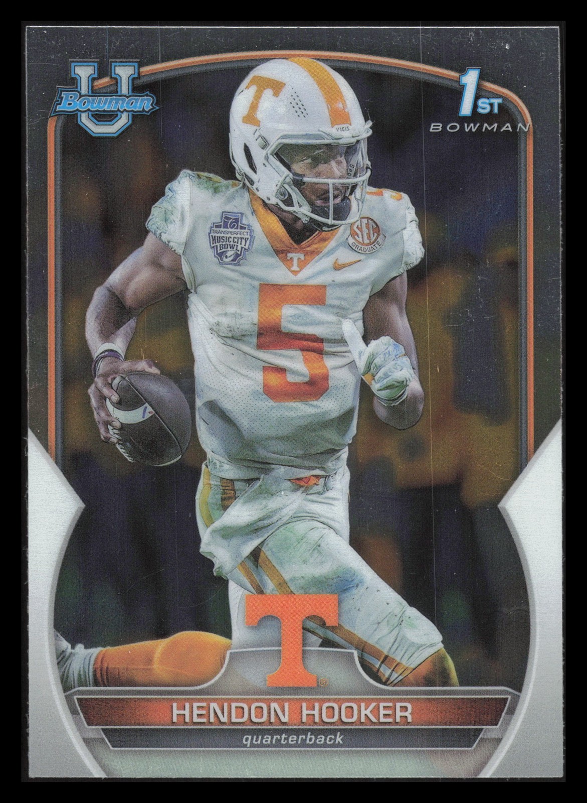 2022 Bowman University Chrome #21 Hendon Hooker Tennessee Volunteers