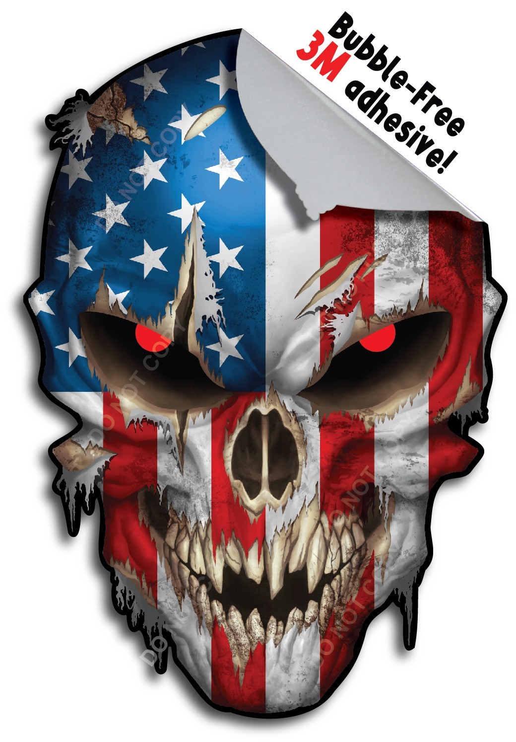 Military Skull Decal Pack Army Navy Marines Air Force Tattered Flag FAFO Sticker