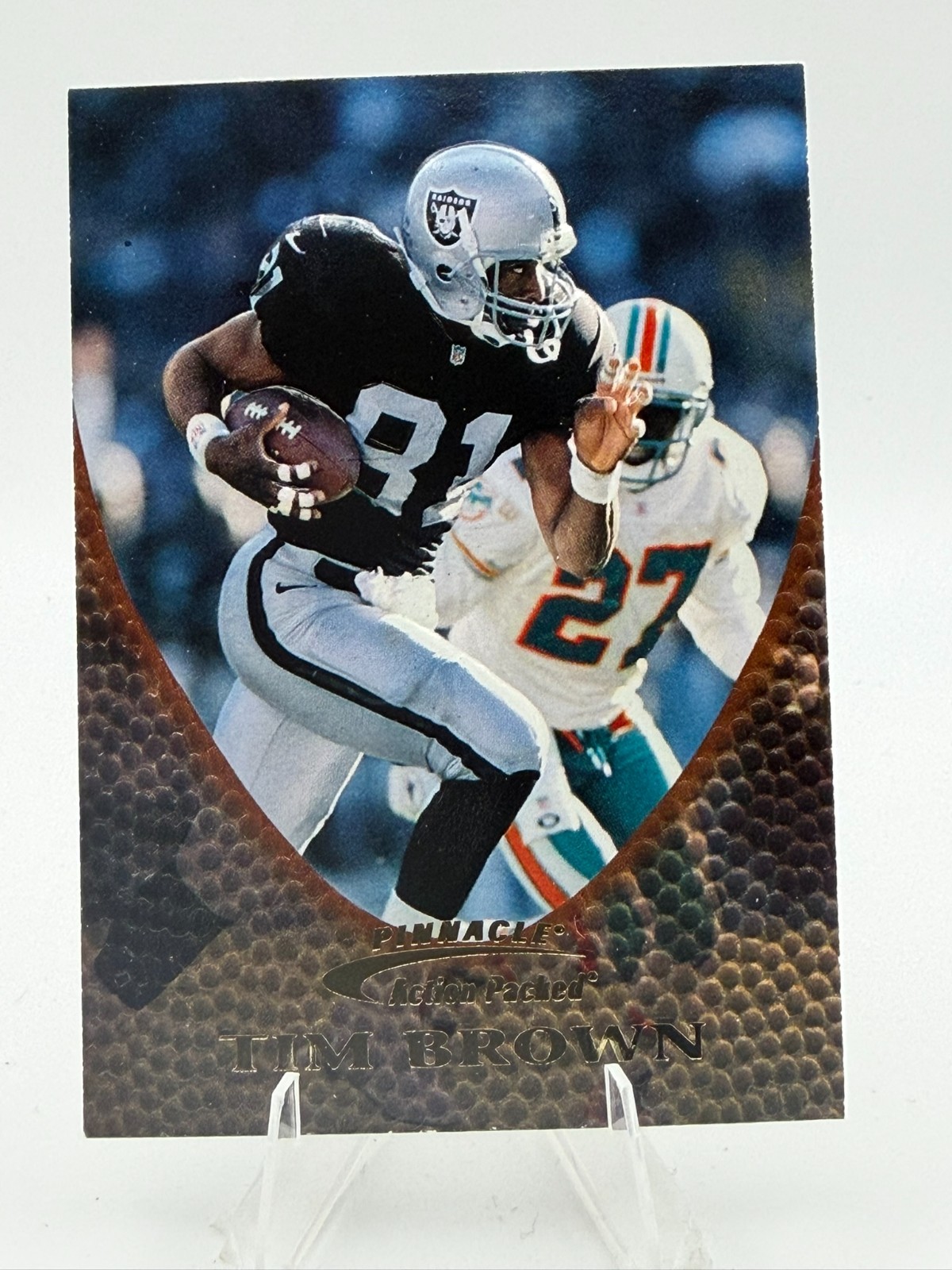 1997 Pinnacle Action Packed Football - Tim Brown #80