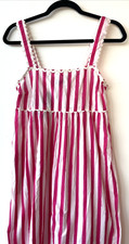 NEW LOOK - STRIPE DRESS WITH POCKET - SIZE 10 - WHITE/ PINK
