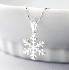 Romantic Snowflake 925 Silver Filled Necklace Pendant Women Anniversary Jewelry