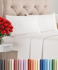 Queen Size 4 Piece Sheet Set - Comfy Breathable Cooling Sheets - Hotel Luxury