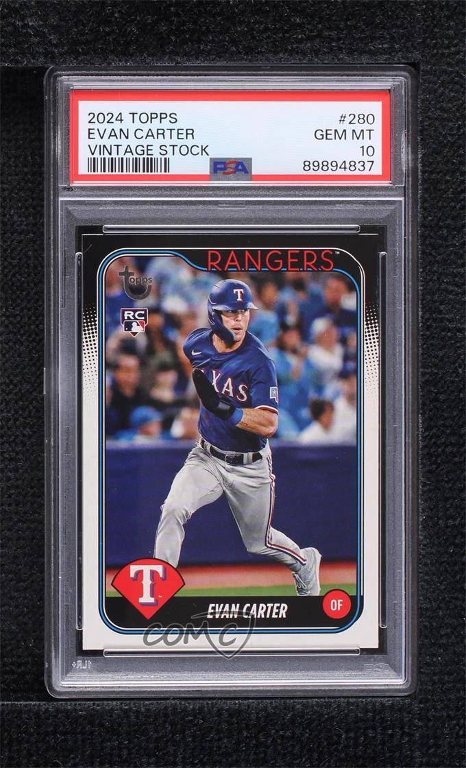 2024 Topps Series 1 Vintage Stock 91/99 Evan Carter #280 PSA 10 GEM MT ff8