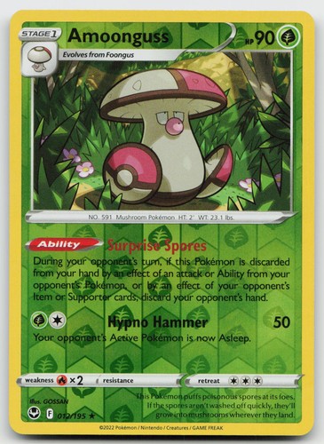 Amoonguss 012/195 -NM- Reverse Holofoil Pokemon EN SWSH12: Silver Tempest