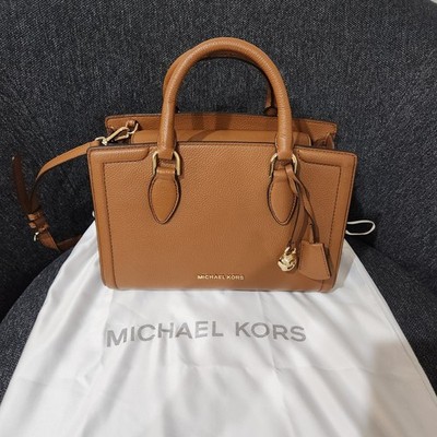 Michael Kors Zoe Medium Pebbled Leather Satchel - Brown