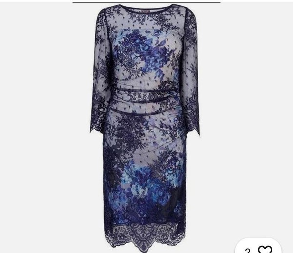 Women Phase Eight Dress Brown Lace 38 / M / 46
