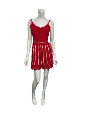 Vtg Moschino Cheap & Chic 90s Red Knit Ribbon...