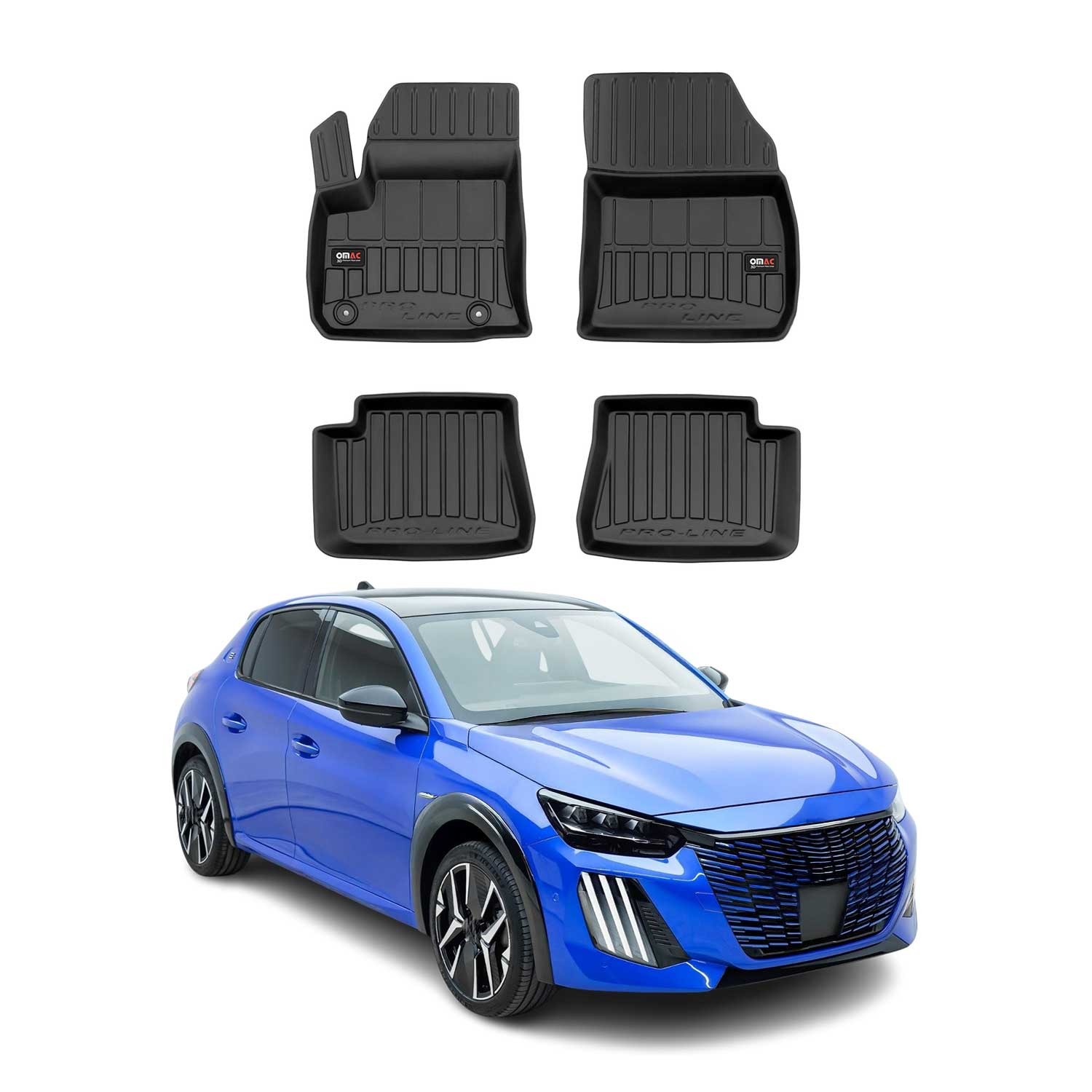 Tapis de sol pour Peugeot e-208 évite l'usure de la moquette d'origine couleur noir