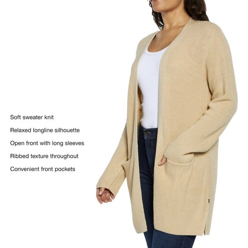 GAP Damen XS Langarm offene Strickjacke Taschen hellbraun weich klassisch Schrankklammer - Bild 4 von 9