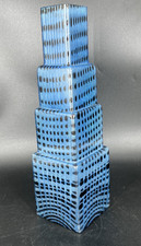 KOSTA BODA Metropolis Skyscraper Vase Bertil Vallien-Signed Orrefors Sweden Blue