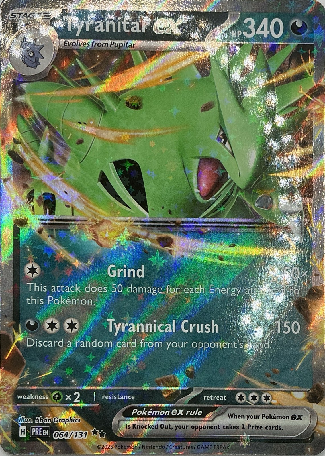 Tyranitar ex Double Rare Holo SV: Prismatic Evolutions 064/131 NM