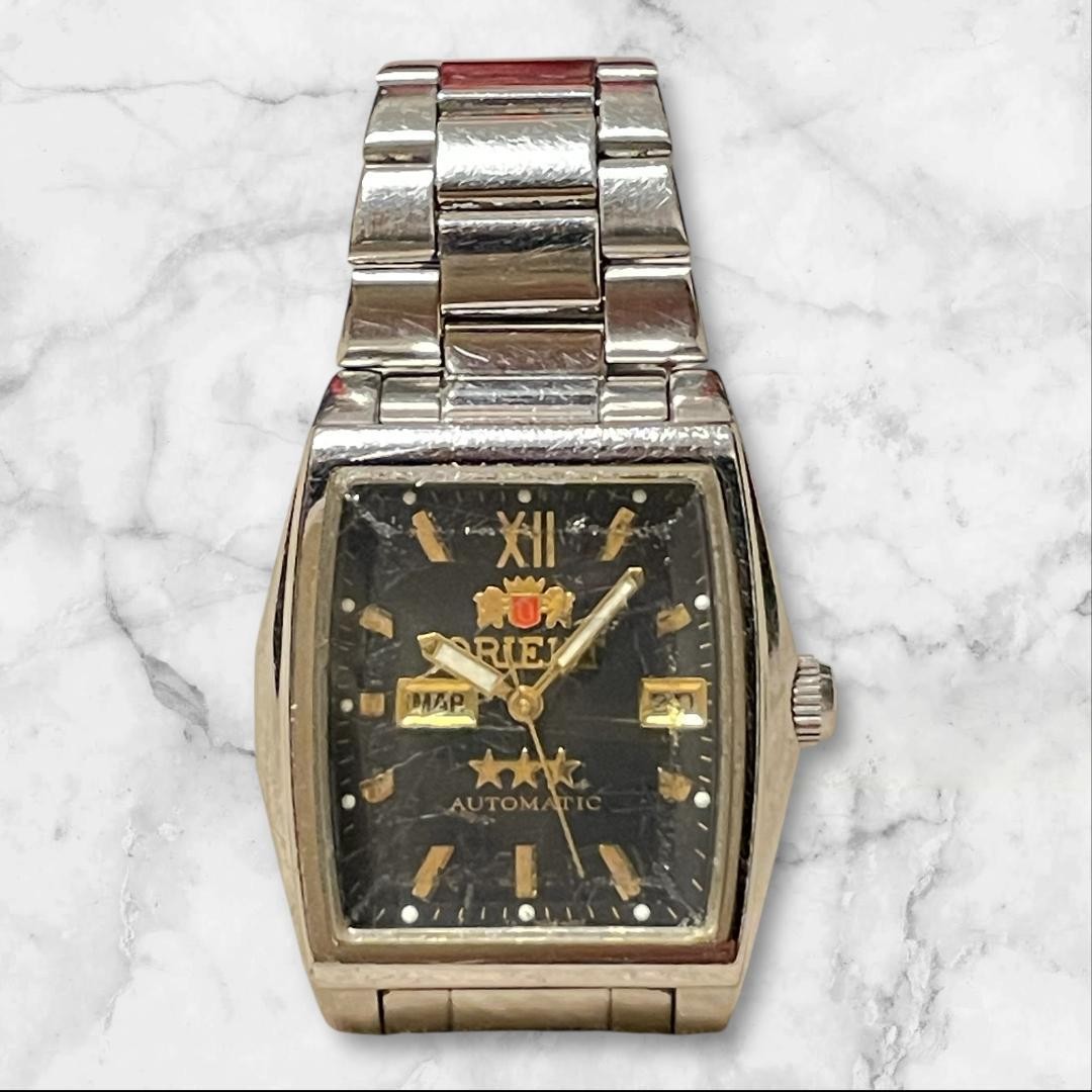 Orient 3 Star Automatic Square Black Dial Vintage… - image 1