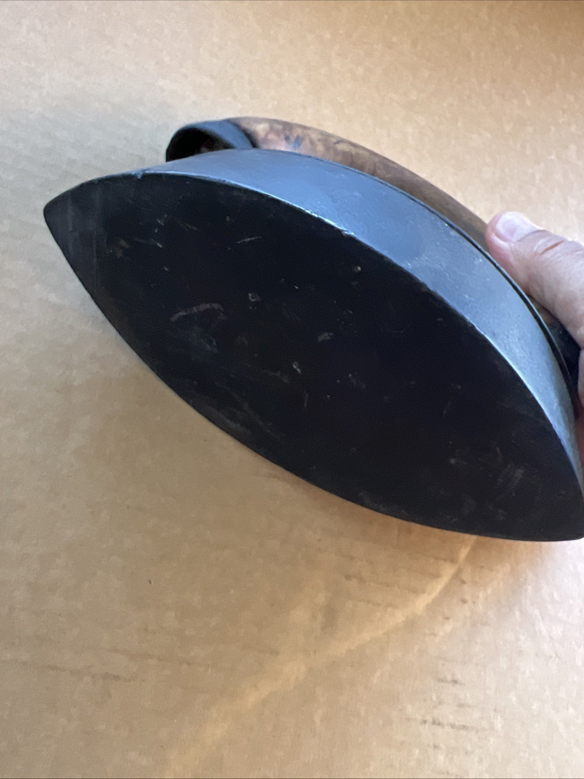 Vintage Sad Iron A.C. Williams with Wooden Handle Made in Ravenna, Ohio, USA