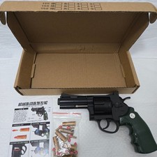 Python 357 Soft Bullet Toy Revolver Pistol Black with Green Grip and Shells
