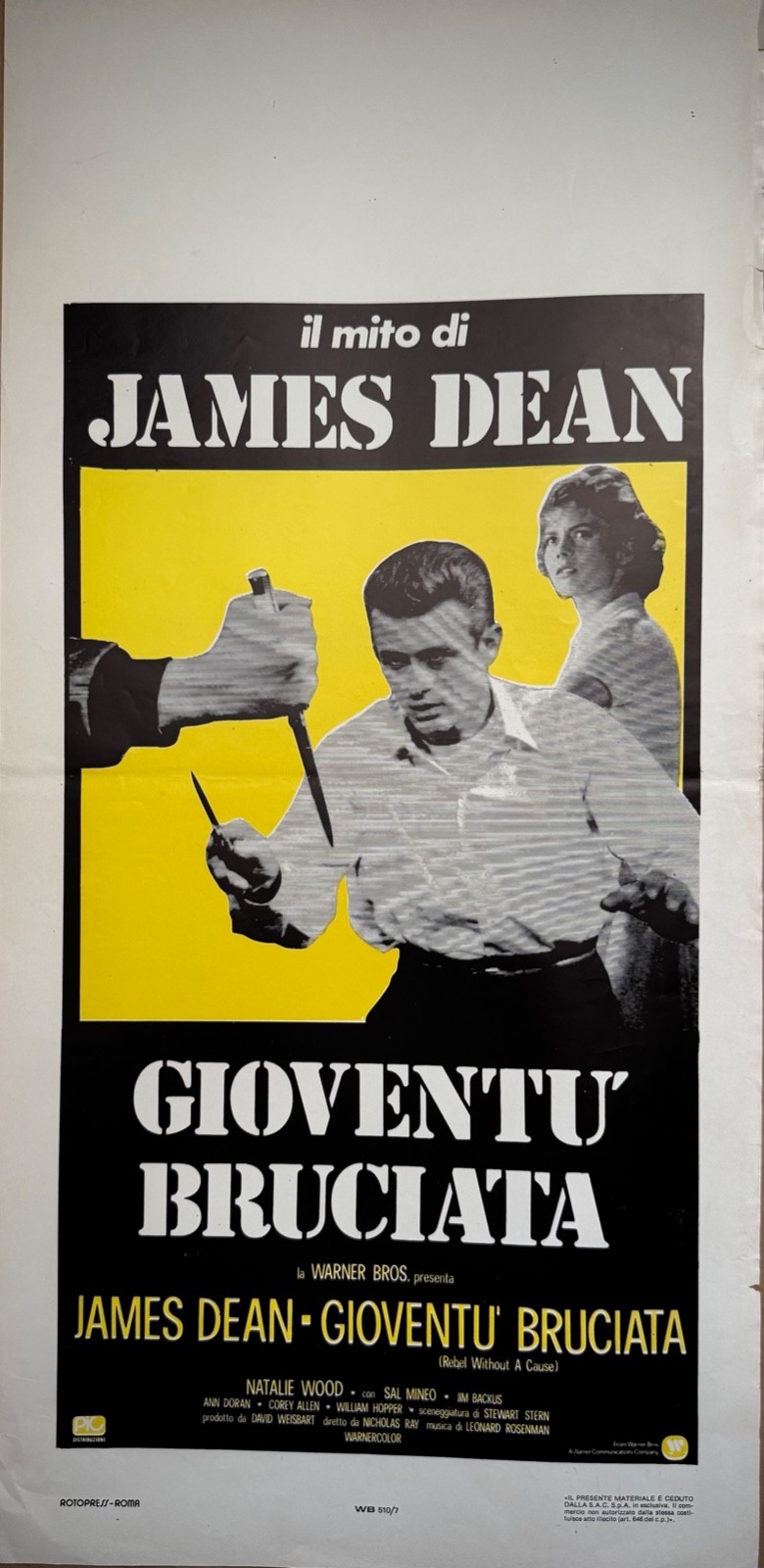 Locandina originale film Gioventù bruciata (1955) - Regia di Nicholas Ray