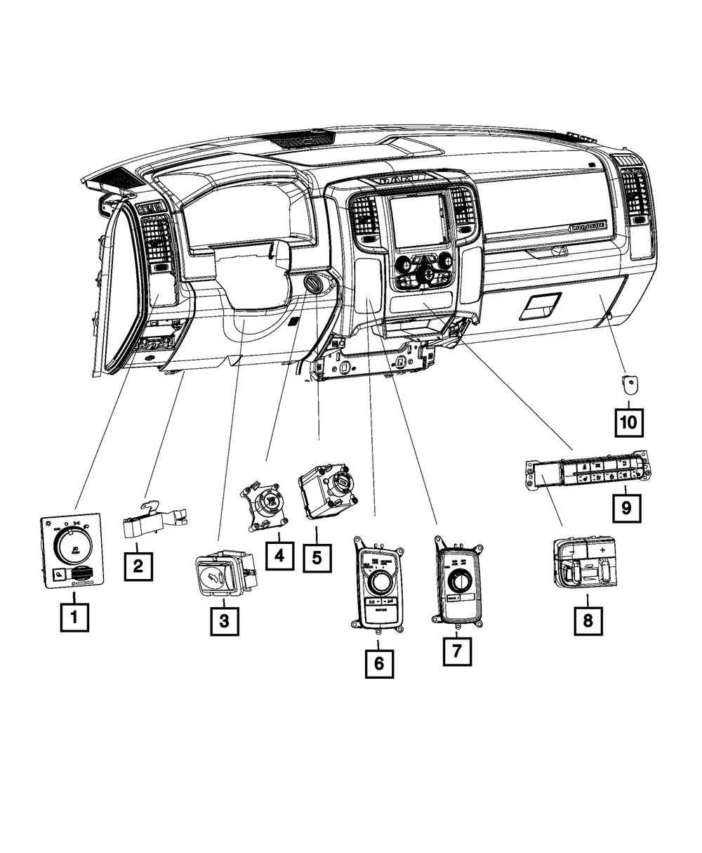 Genuine Mopar Instrument Panel Switch 68137080AD