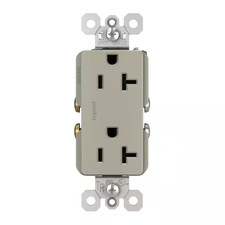 Radiant 20 Amp 125-Volt Spec Grade Tamper Heavy Duty Decorator Duplex Outlet, Ni