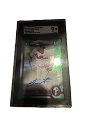 2022 Bowman Chrome Gavin Tonkel GREEN REFRACTOR AUTO #50/99 Phillies SGC 9