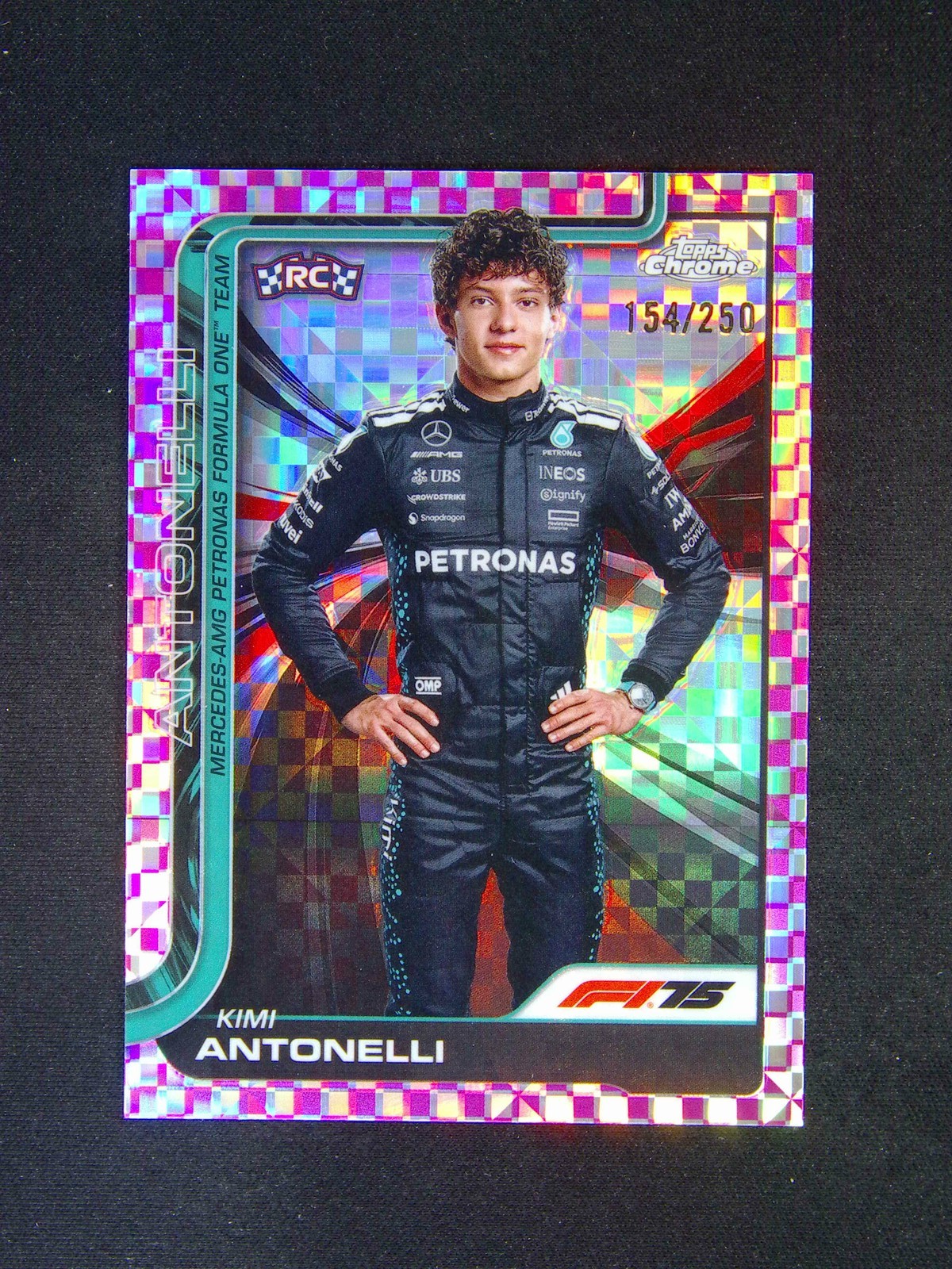 2025 Topps Chrome F1 Kimi Antonelli #8 RC Rookie Pink X-Fractor /250