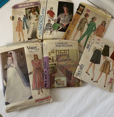 6 Vintage McCall s, Simplicity, Vogue Patterns Cut 4704;7976;9480;6104;1983,3864