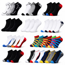Mens Trainer Liner Ankle Socks Invisible Cotton Low Cut Sports Socks, 3-12 Pairs
