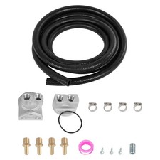 Universal Remote Oil Filter Kit Single Filter 34-16 In Thread Adapter 10ft Hose