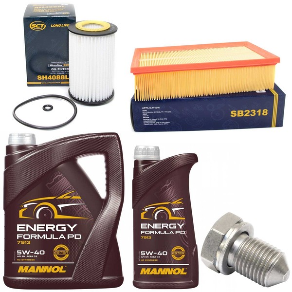 MotoröL Filter Set 5W-40 6 Liter + ÖLablassschraube FüR VW Golf VII Touran 2.0-image