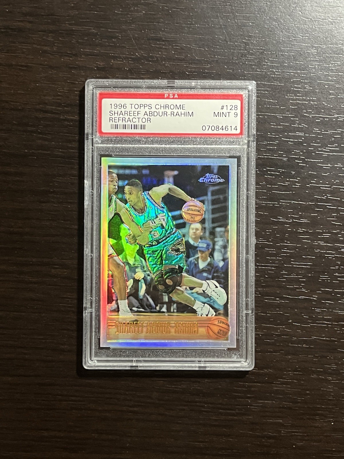 1996-97 Topps Chrome SHAREEF ABDUR-RAHIM Rookie REFRACTOR RC #128 PSA 9 Mint!