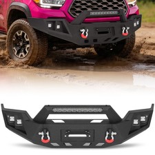 Steel Front Bumper W Led Lights D-ring Winch Plate For 2016-2023 Toyota Tacoma Steel Front Bumper W Led Lights D-ring Winch Plate For 2016-2023 Toyota Tacoma