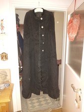 Bodenlanger Damenumhang 100% Wolle Loden Langhaar Schwarz Theater Zeitlos Schick